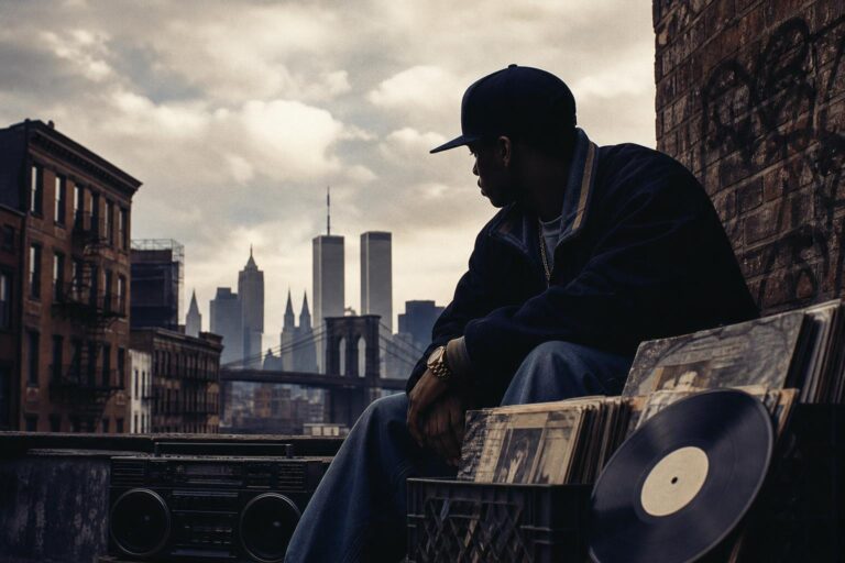 1990s-inspired New York hip-hop scene evoking the legacy of Nas’s Illmatic