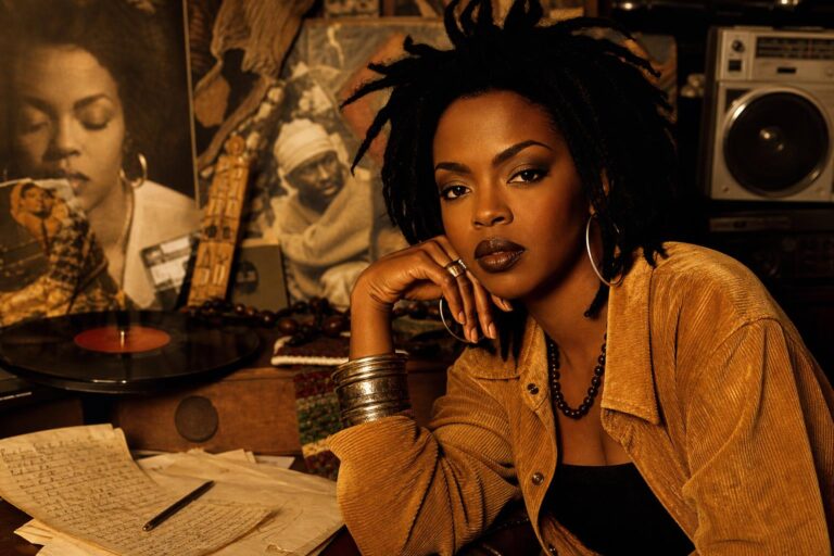 Editorial illustration evoking Lauryn Hill’s The Miseducation of Lauryn Hill with warm 1998-era hip-hop and soul imagery