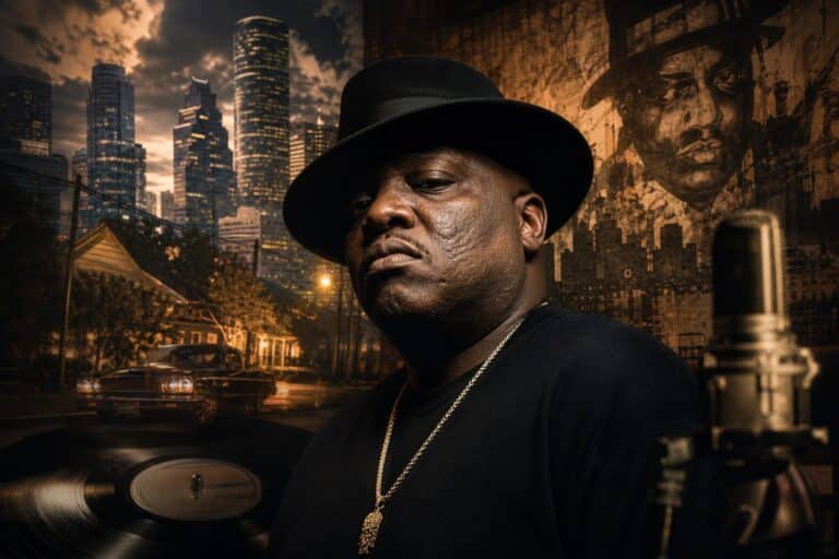 Scarface legacy portrait representing Houston rap storytelling